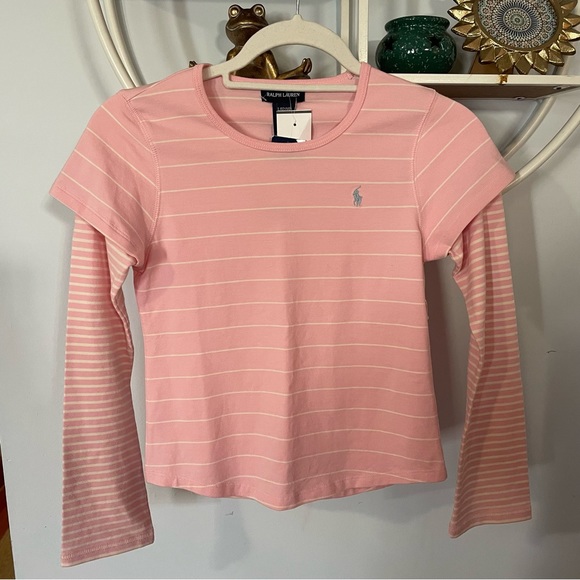 Ralph Lauren Other - Ralph Lauren Large L 10-12 Pink Striped Long Sleeve Shirt NWT